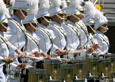 Jackets drum line prior to kickoff