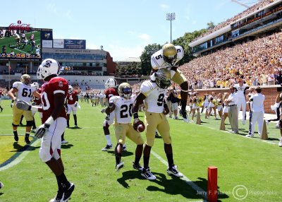 Yellow Jackets QB Nesbitt is joined by WR Stephen Hill for the TD celebration