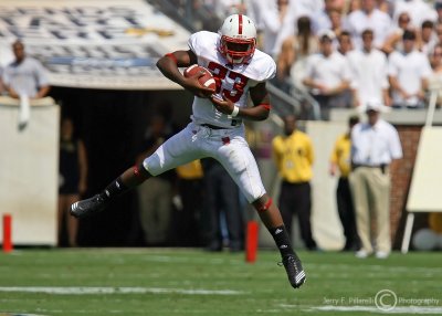 …North Carolina State RB Greene halls in a second half pass