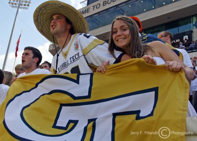 Georgia Tech fans support the team from the south end zone