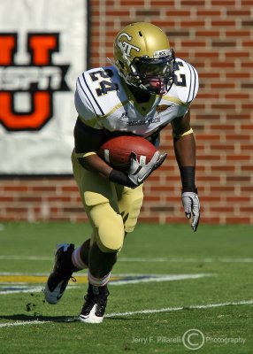 Jackets A-Back Embry Peeples returns the opening kickoff