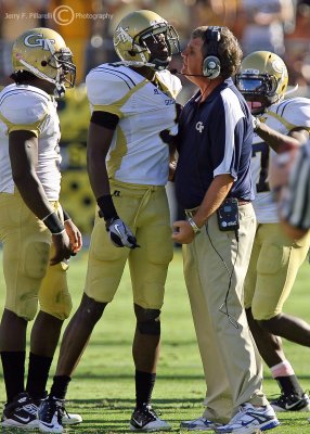 Georgia Tech Yellow Jackets Head Coach Paul Johnson has a few choice words for WR Stephen Hill