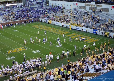 Georgia Tech QB Sims dives for a score in the waning minutes of the ballgame