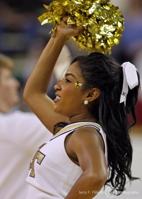 Georgia Tech Cheerleader works the crowd
