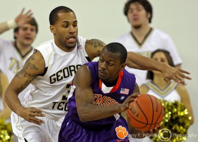 …Georgia Tech G Miller pressures Clemson G Young