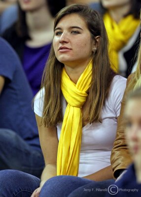 Yellow Jackets Fan watches her team from the stands