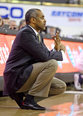 Georgia Tech Yellow Jackets Head Coach Paul Hewitt signals to his team