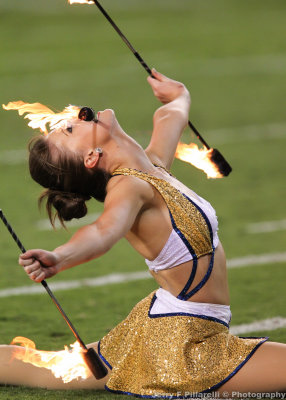 Tech Twirler entertains the crowd at halftime