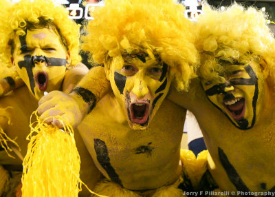 Yellow Jackets Fans cheer from the south end zone student section