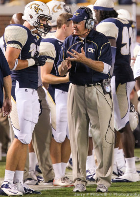 Georgia Tech Yellow Jackets Defensive Coordinator Al Groh gives direction on the sidelines