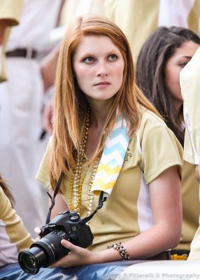 Tech Fan is wise to use a Canon camera to catch the action from the north end zone student section