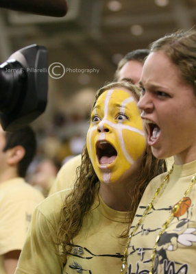 Yellow Jackets fans show their spirit for the ESPN floor camera