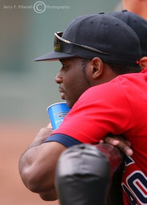 Arizona LF Fon watches his team from the dugout