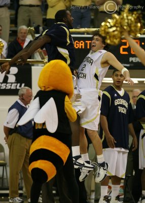 Jackets G Matt Causey is introduced before the start of the game