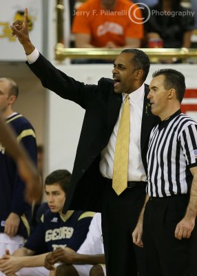 Georgia Tech Head Coach Hewitt directs his team from the bench