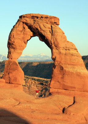 Standing under Delicate Arch to lend some perspective on the size of the formation