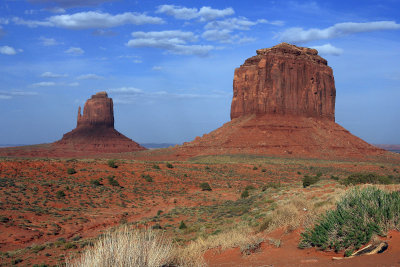 East Mitten and Merrick Butte from the Navajo Tribal Center