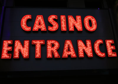 Handy sign in case you have trouble finding a casino entrance in Las Vegas!