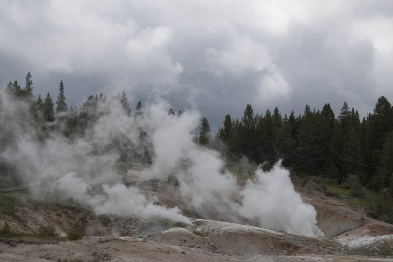 Geysers in the snow