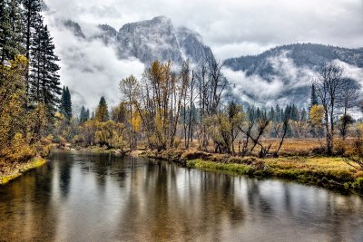 Fall Day, Light Rain - Merced River