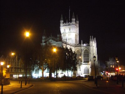 Abbey at night