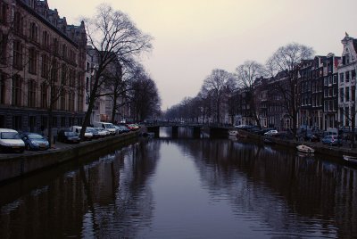 Winter canal view