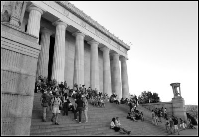 Crowd on the Steps of the Memorial