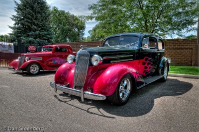 1934 Ford and 1936 Chevy