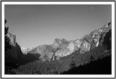 Monochrome Yosemite Valley Panorama