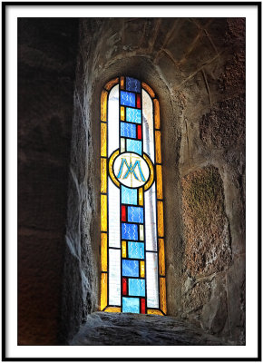 Stained Glass Window in Chapel of St Cado