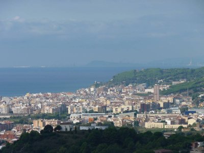 View over Calella to Barcelona