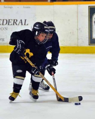 Battling for the puck