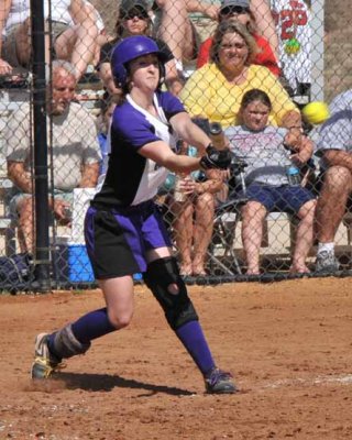 Kate Hammers a Double to Center