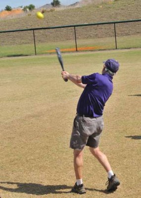 Ralph Hitting Outfield Warmups