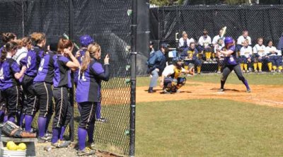 Two Different Dugouts In A Close Game