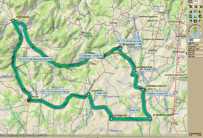 Map_Coldwater Creek Ride Oct 30 - 2010