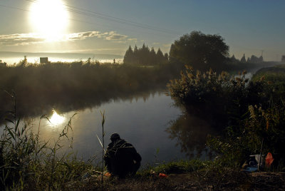 Fisherman on the jordan river