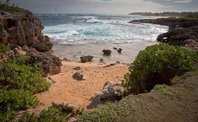 Small secluded beach, Mahaulepu Beach, Kauai, Hawaii