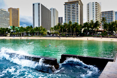 Breakwater, Waikiki Beach, Oahu, Hawaii