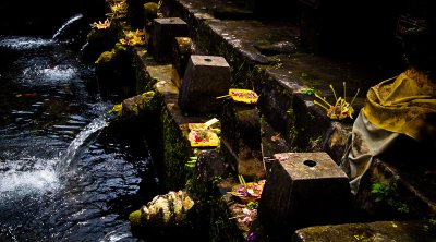 Offerings and water spouts