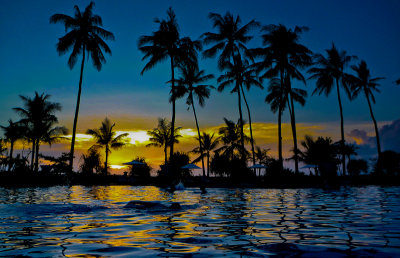 A warm evening cozy swim, Patra Bali Hotel