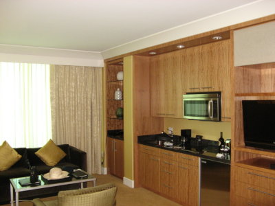 The room at the Trump Int. Hotel ($80 on priceline.com) was very nice with a kitchenette.