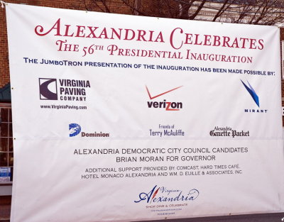 Barack Obama's Inaugural in Market Square, Alexandria, Virginia