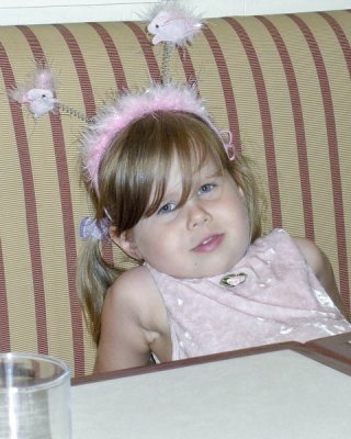 Future ballerina at lunch.