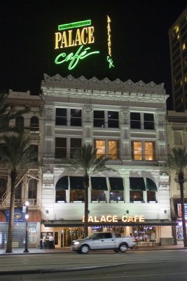 Palace Cafe at night, Canal Street