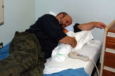 More Sleeping. Vati crashes, and snores in harmony with his son.