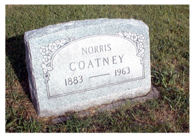 Norris was the 5th child of six & the 3rd son born to, William Henry Coatney & his wife, Nancy Elizabeth [WELLS] Coatney. He was born in, Endicott, Jefferson, NE on 15 September 1883. In 1907, in Nowata, Nowata, OK, he married, Annie M. Wigger. Together this couple would share 5 children. he died in, Nowata, Nowata, OK, on 03 september 1963, & is buried in Nowata Memorial Cemetery, Nowata, Nowata County, Oklahoma. This picture was taken from Findagrave.com.