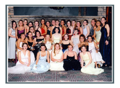 The Newberry High School senior girls at Prom May 2000.