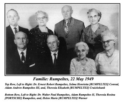 Adam & Theresia Rosina [PORTSCHE] Rumpeltes had six children, shown above.
