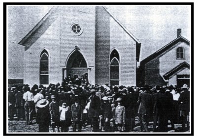 An early shot of the church.